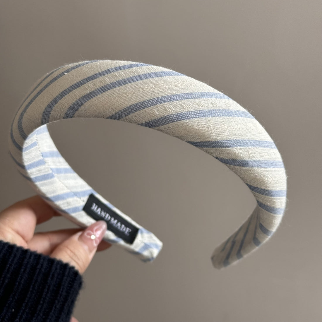 Blue Plaid Cute Wide Padded Headbands DP25B870