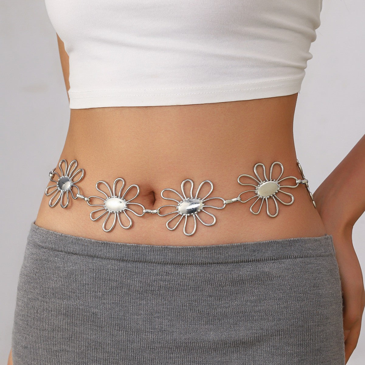 Trendy Gold Plated Hollow Flor - DippedShop Wholesale - #5251