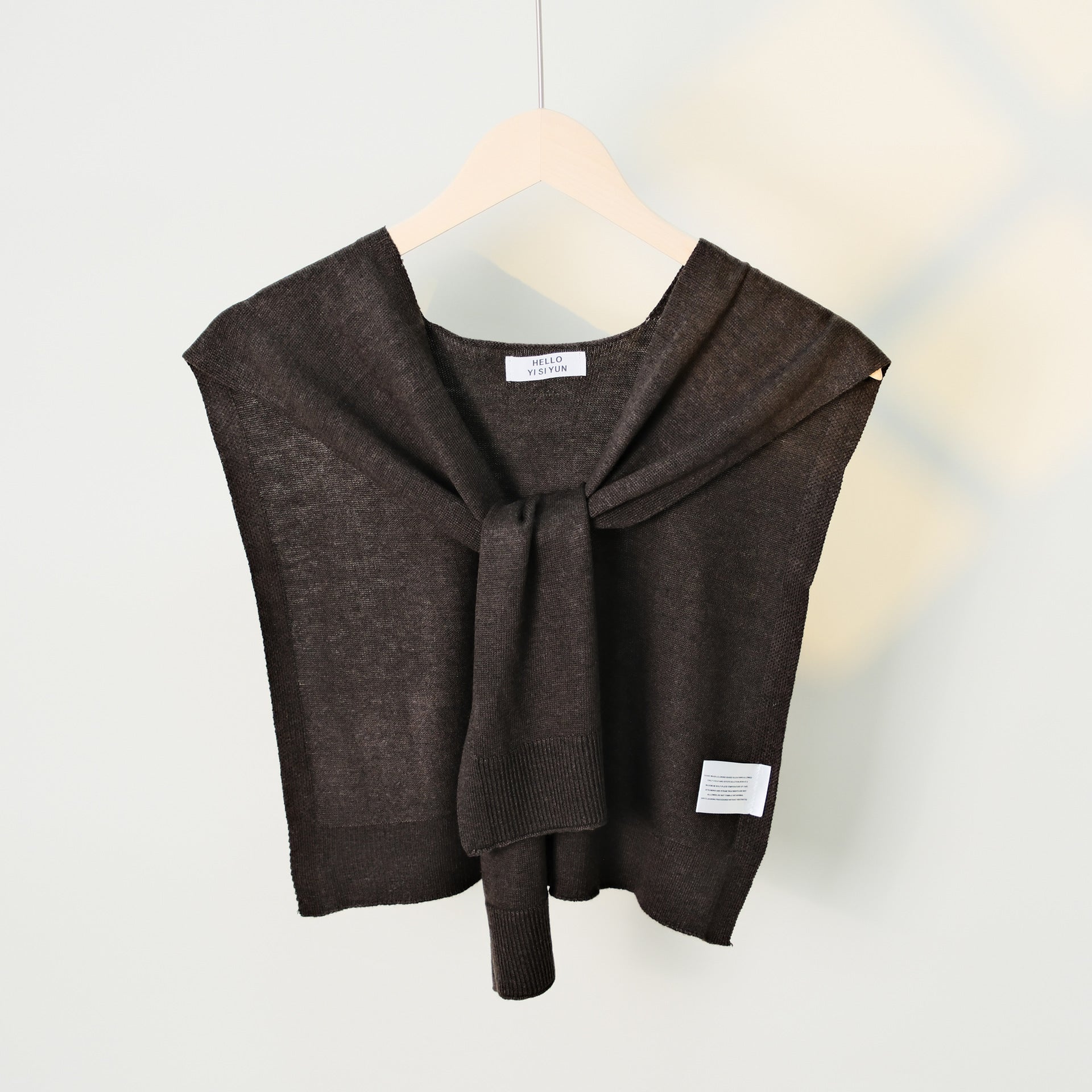 Casual Solid Color Sweater Knit Shawl Wrap 6W6NSC61