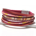 Boho Style Leather Braided Mullti-Layer Bracelet 6W6JBR499