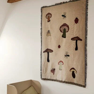 Mushroom Insect Tapestry Blanket - DippedShop Wholesale - #6867