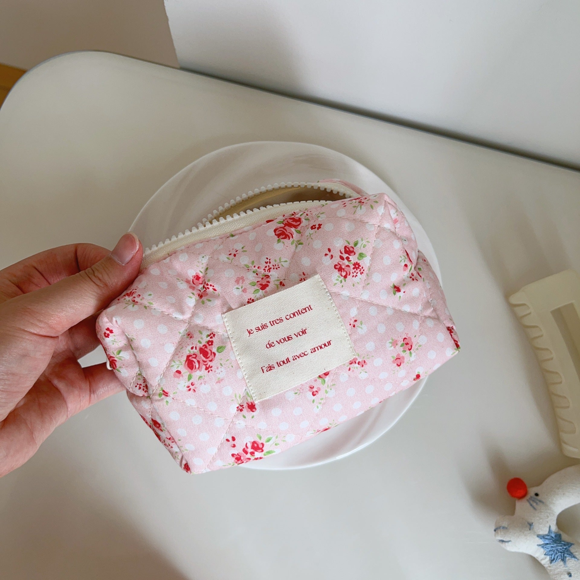 Quilted Cotton Boat shaped Storage Bag MK2BLW6C5CO69