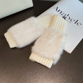 Leopard Faux Fur Fingerless Gloves - DippedShop Wholesale - #4579