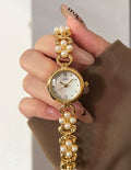 Elegant Pearl Gold Analog Quartz Bnagle Watch MK2SSAS6W6JWA01