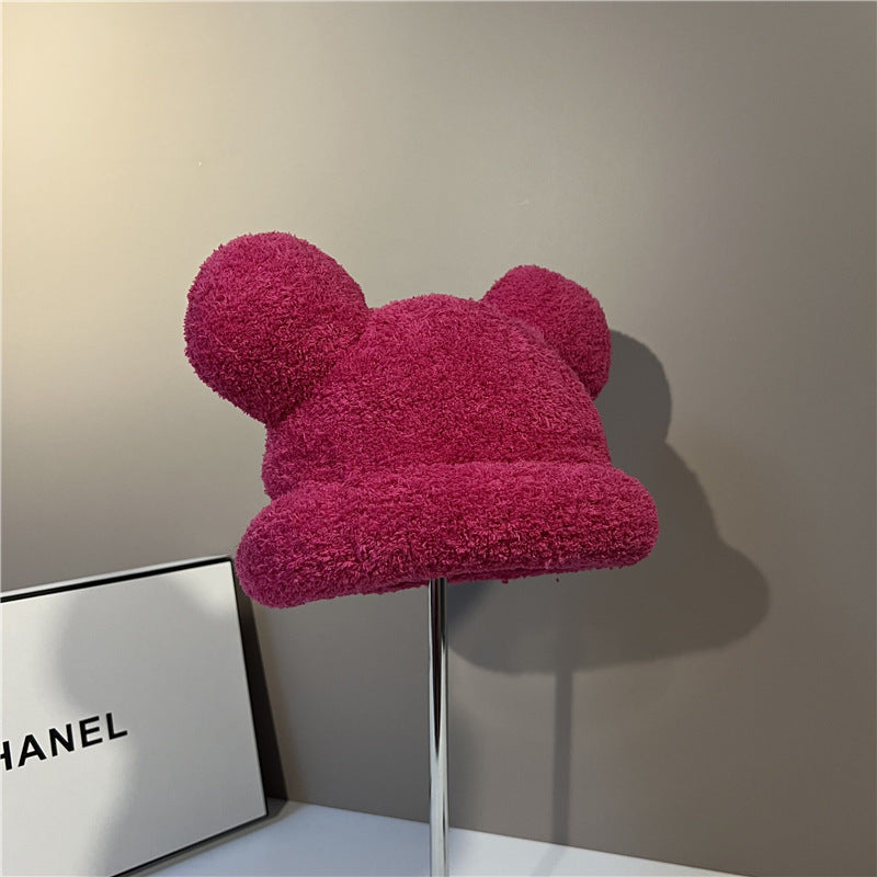 Cute Bear Ears Plush Bucket Hat 6W6HAT714