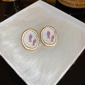 Fresh Flower Enamel Gold Plated Stud Earrings 6W6JER733
