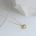 Cute Heart Shell Pendant Gold Plated Necklace 6W6JNC1079