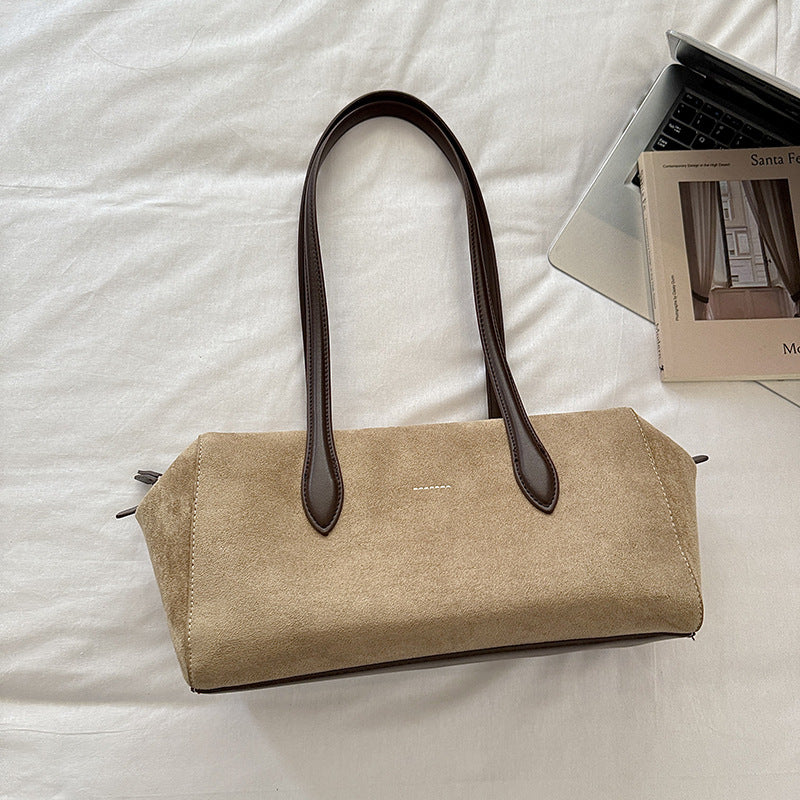 Suede Duffle Shoulder Bag - DippedShop Wholesale - #4915