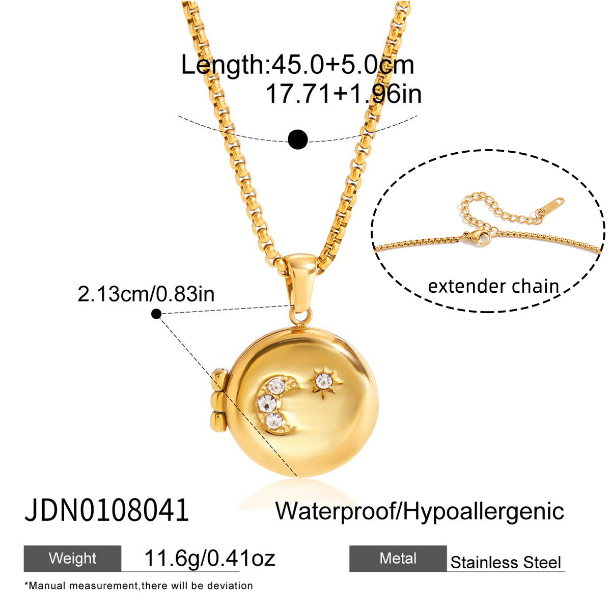 Trendy Oval Pendant Photo Locket Necklace 6W6JNC405L