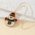Cute Handmade Beaded Christmas Snowman Pendant Keychain 6W10BBC789