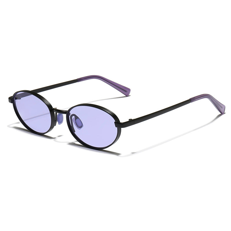 Retro Oval Metal Sunglasses - DippedShop Wholesale - #6163