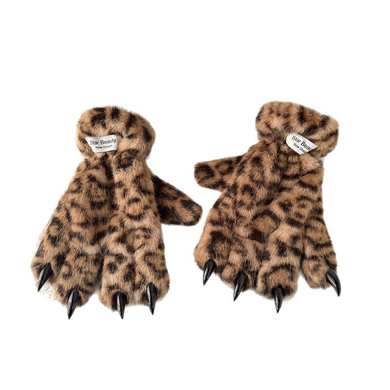 Faux Fur Animal Claw Gloves - DippedShop Wholesale - #7955