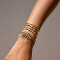 Stylish Gold Plated Double Layer Rhinestones Bracelets 6W6JBR479