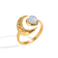 Moon Open Adjustable Ring - DippedShop Wholesale - #4275