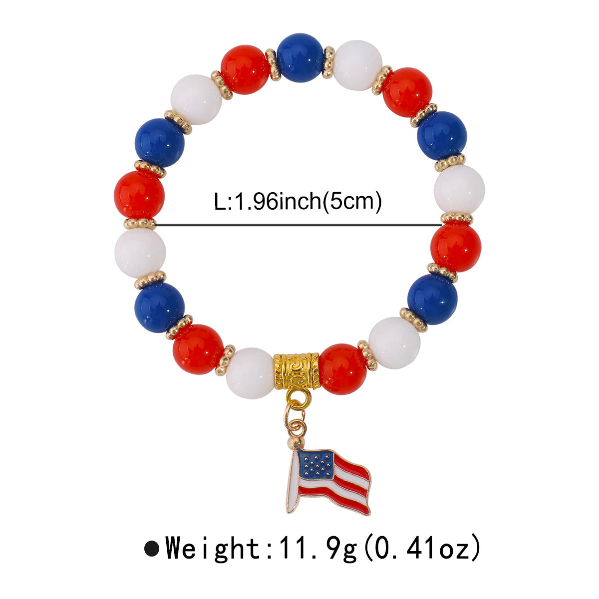 Minimalist USA Pendant Acrylic Beaded Bracelet DP25D532