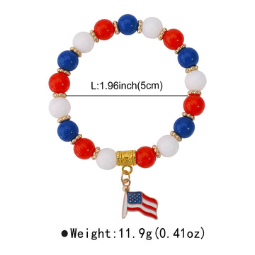 Minimalist USA Pendant Acrylic Beaded Bracelet DP25D532