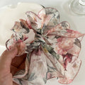 French Style Flower Print Bow Tie Hair Scrunchies MK2BW6W6HSR78
