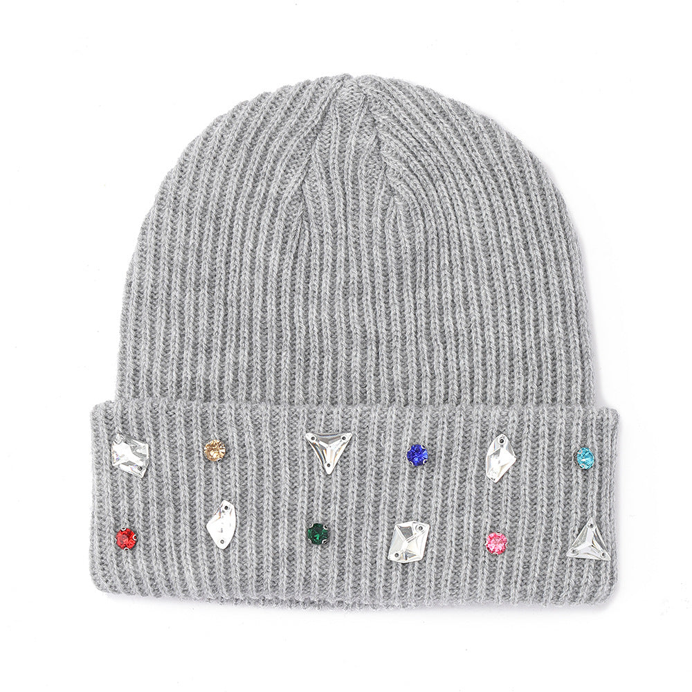 Rhinestone Knit Beanie - DippedShop Wholesale - #0643