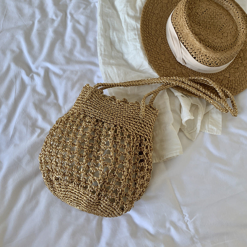 Stylish Solid Color Hollow Handmade Underarm Bag 8CW6BBG527L