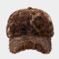 Furry Leopard Print Baseball Cap - DippedShop Wholesale - #8643