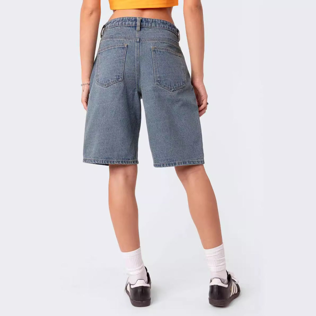 Low Waisted Casual Denim Bermuda Shorts DP25B698
