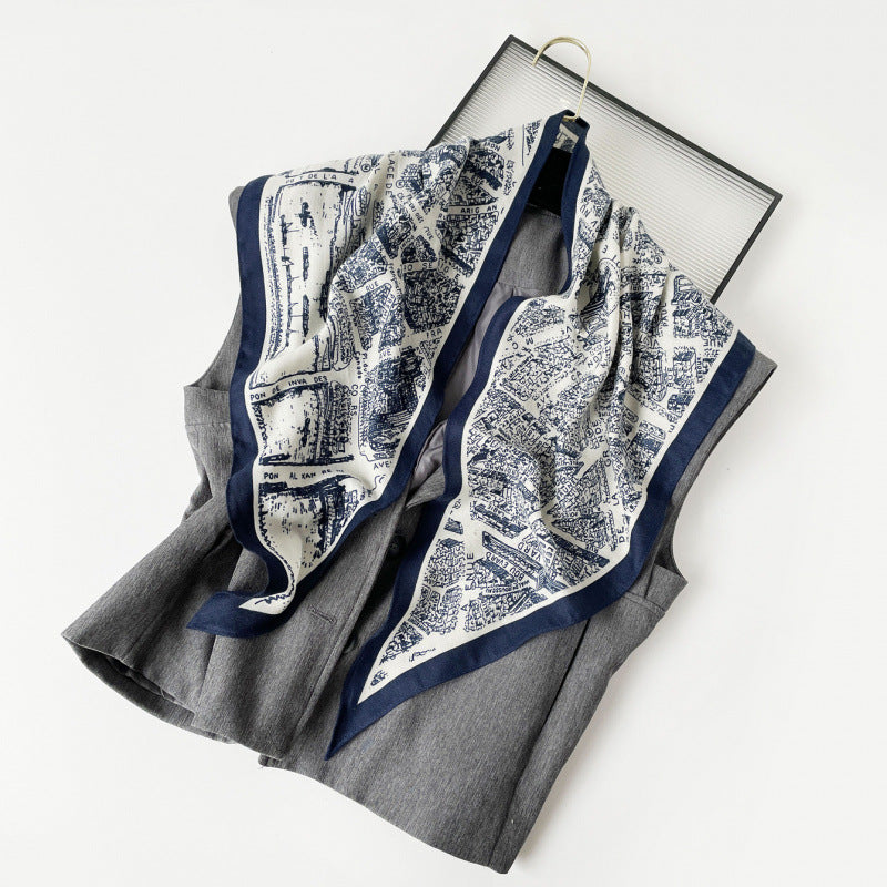 Printed Silk Scarf - DippedShop Wholesale - #2963