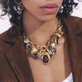 Vintage Exaggerated Tassel Pendant Choker Necklace 6W6JNC622
