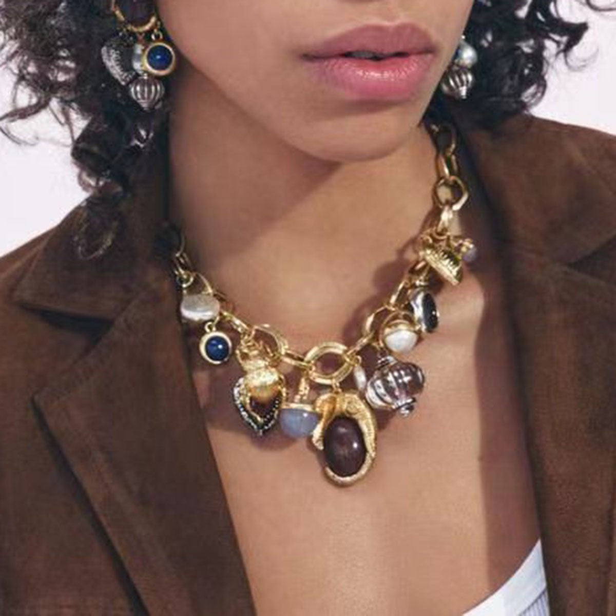 Vintage Exaggerated Tassel Pendant Choker Necklace 6W6JNC622