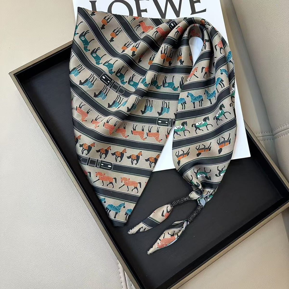 Cashew Print Silk Scarf - DippedShop Wholesale - #8147