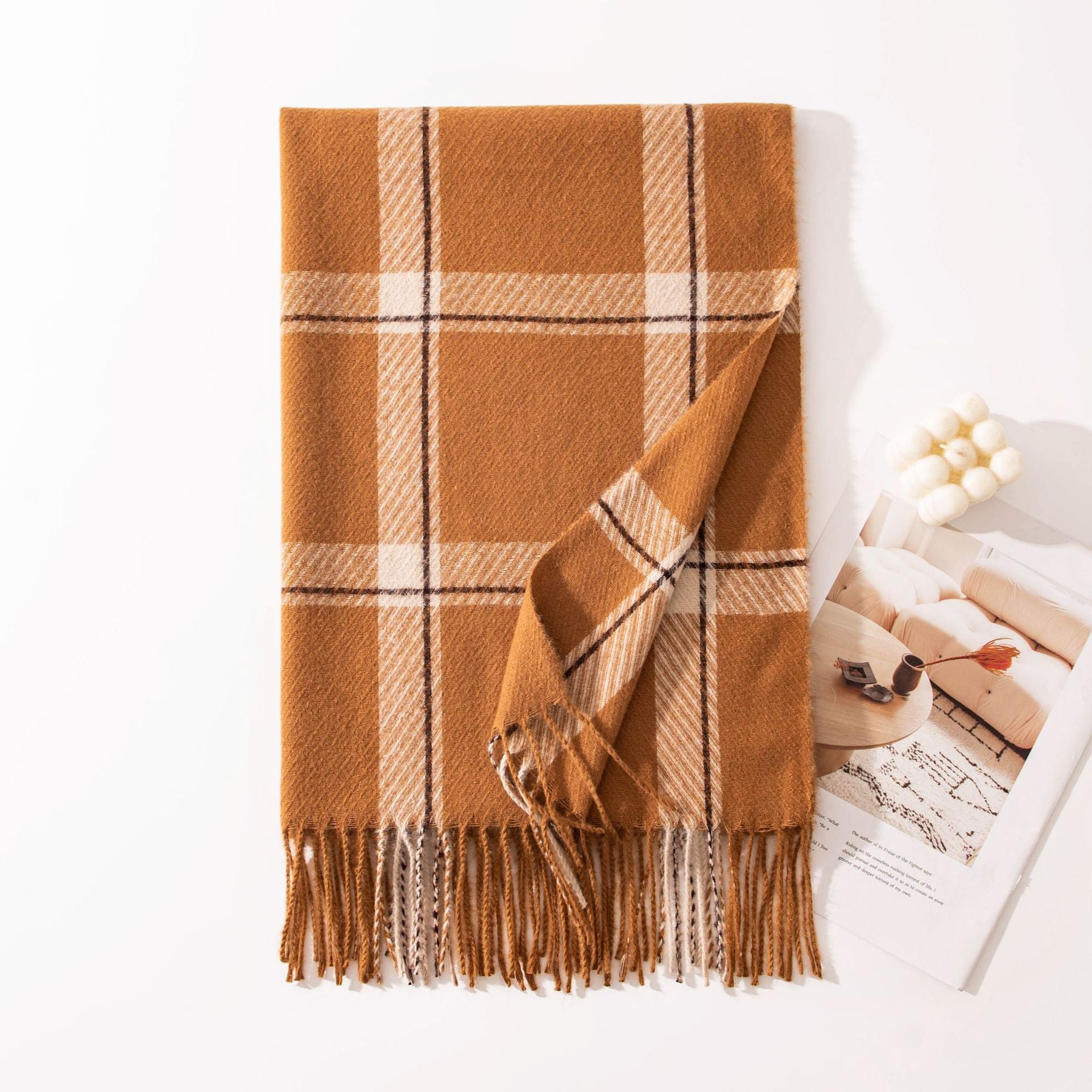 Stylish Color Block Warm Plaid Scarf 6W6NSW283
