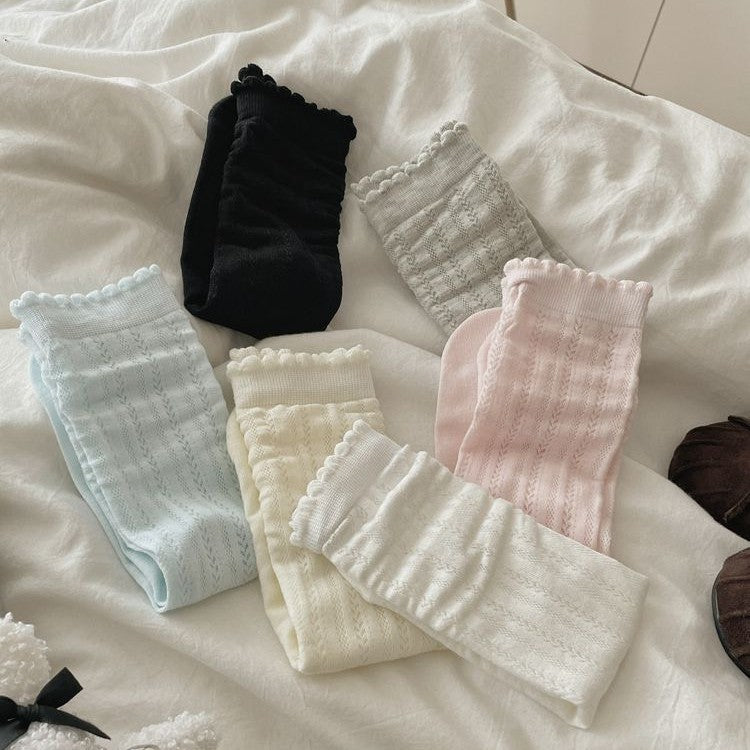 Fresh Solid Color Thin Breathable Scrunch Socks 6W8FSO744