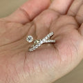 Stylish Cross Meteor Diamonds Open Ring 8ZA6JRG130L