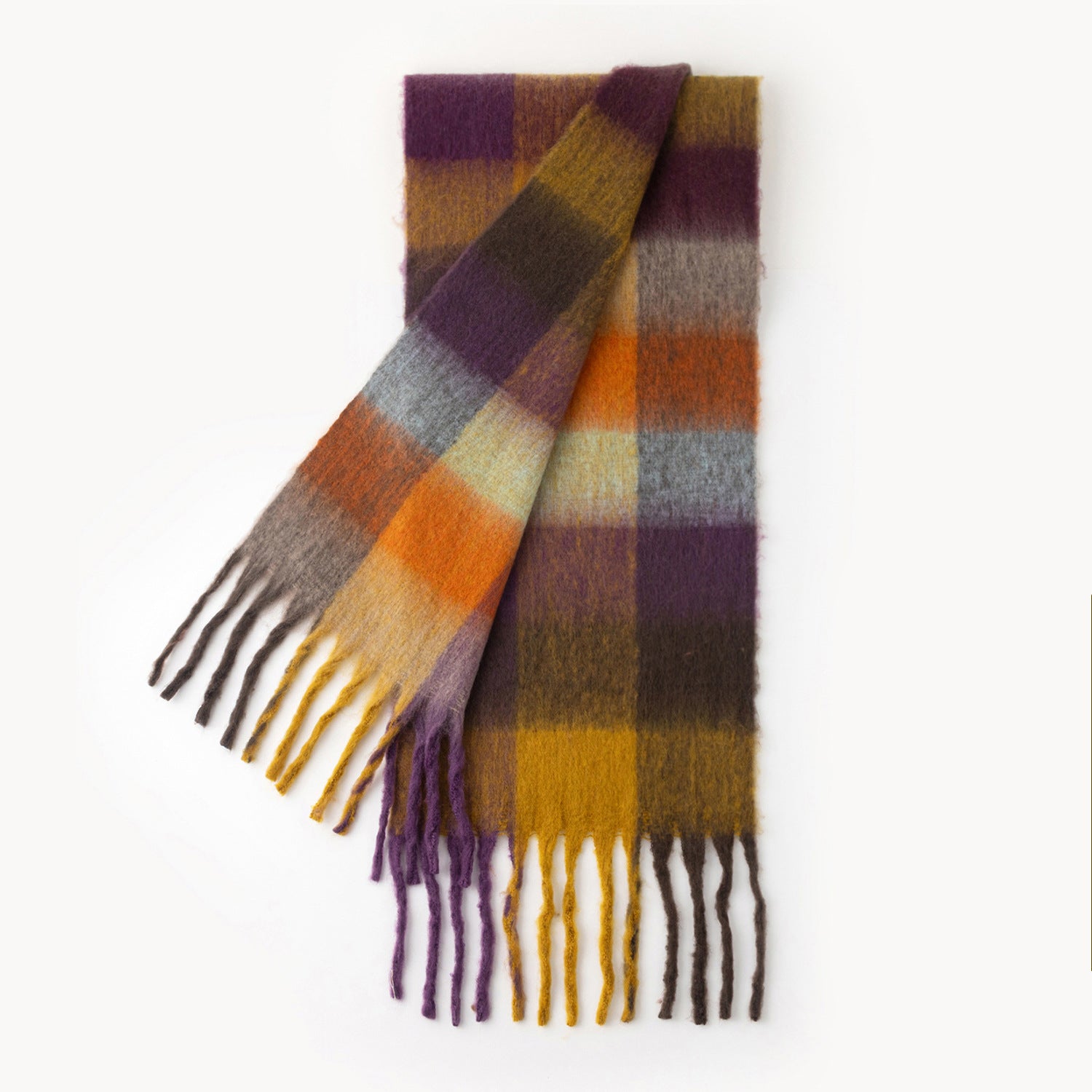 Colorful Plaid Tassel Warm Scarf 6W6NSW275