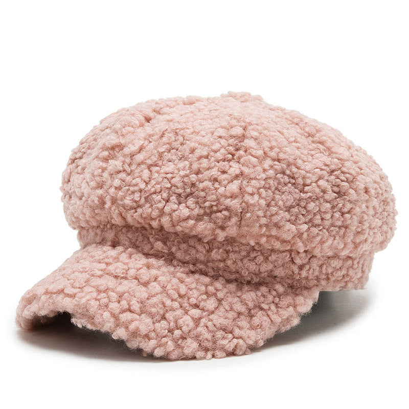 Vintage Faux Lamb Plush Warm Baseball Cap 6W6HAT924