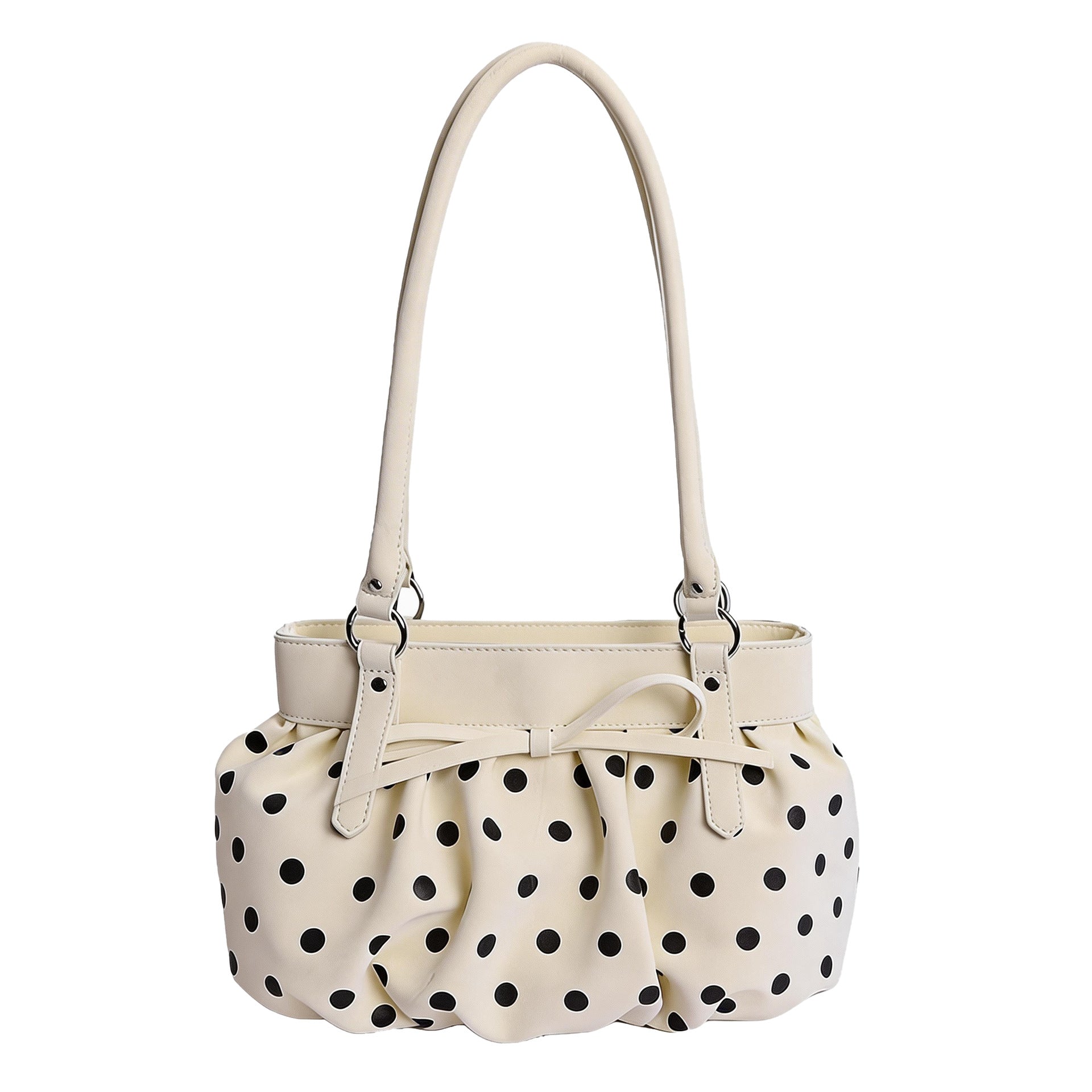 Fresh Polka Dots Bowknot Ruffled Underarm Bag 6W10BBG1381
