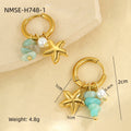 Starfish Shell Hoop Earrings - DippedShop Wholesale - #6163