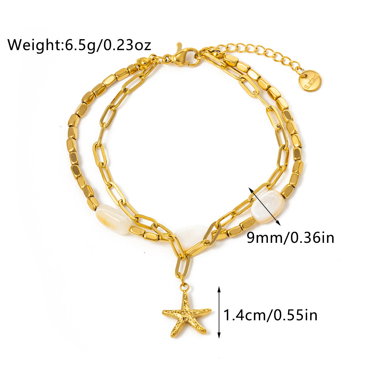 Retro Starfish Shell Charm Lin - DippedShop Wholesale - #6291
