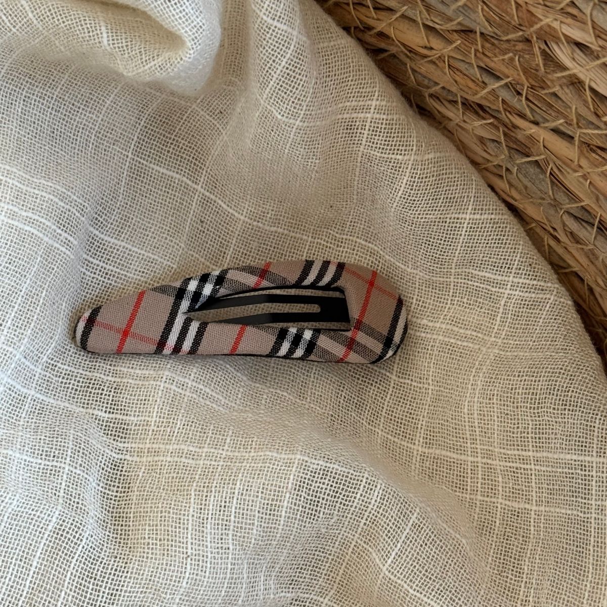 Plaid Snap Hair Clip - DippedShop Wholesale - #8243