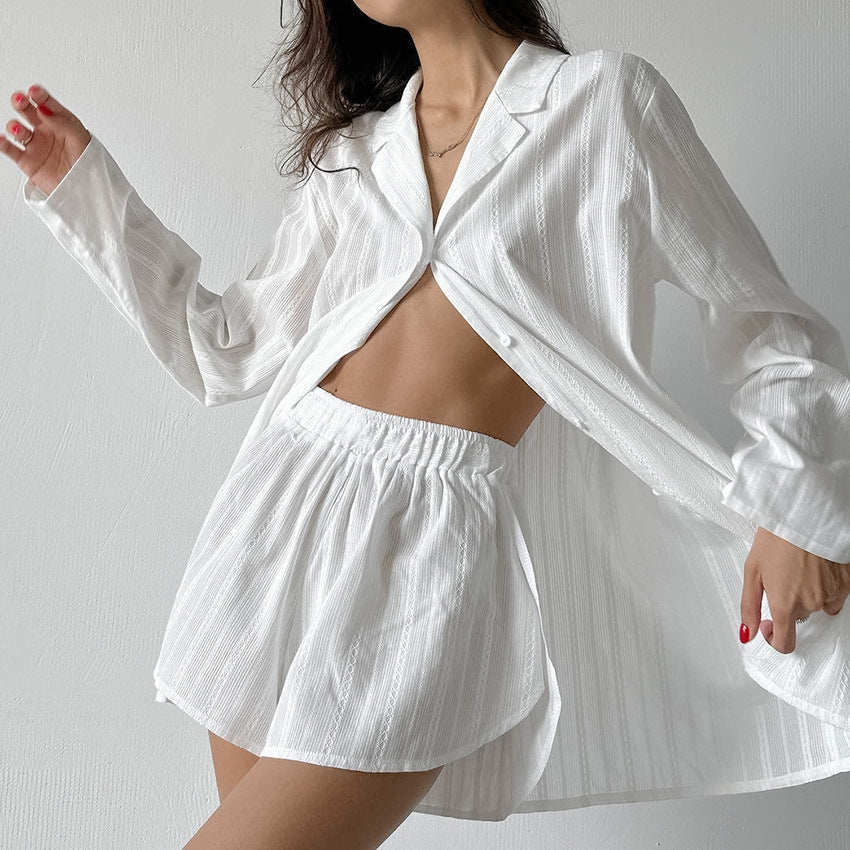 Stripe Jacquard Sleepwear Set - DippedShop Wholesale - #3043
