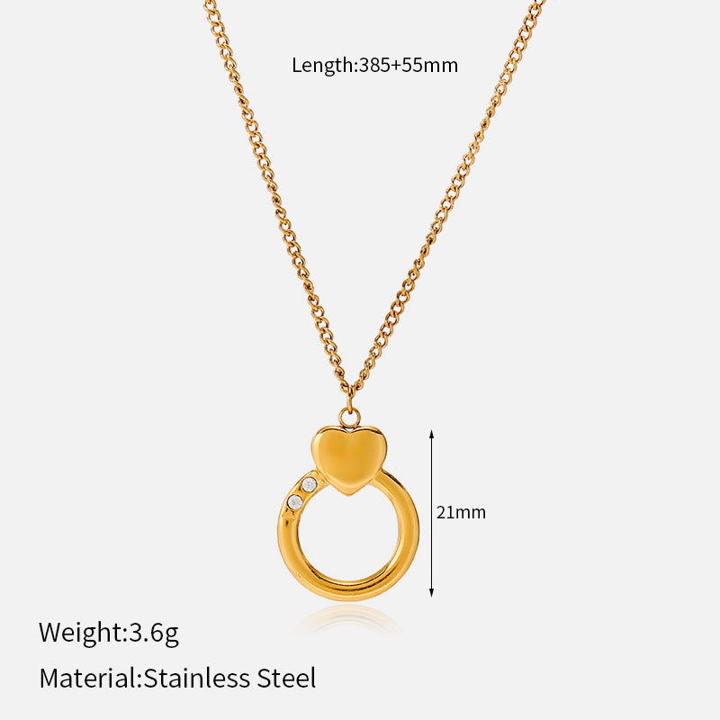 Vintage Gold Plated Hollow Disc Pendant Necklaces 6W6JNC632