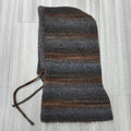 Vintage Striped Knitted Hooded Scarf Hat 6W6HAT702