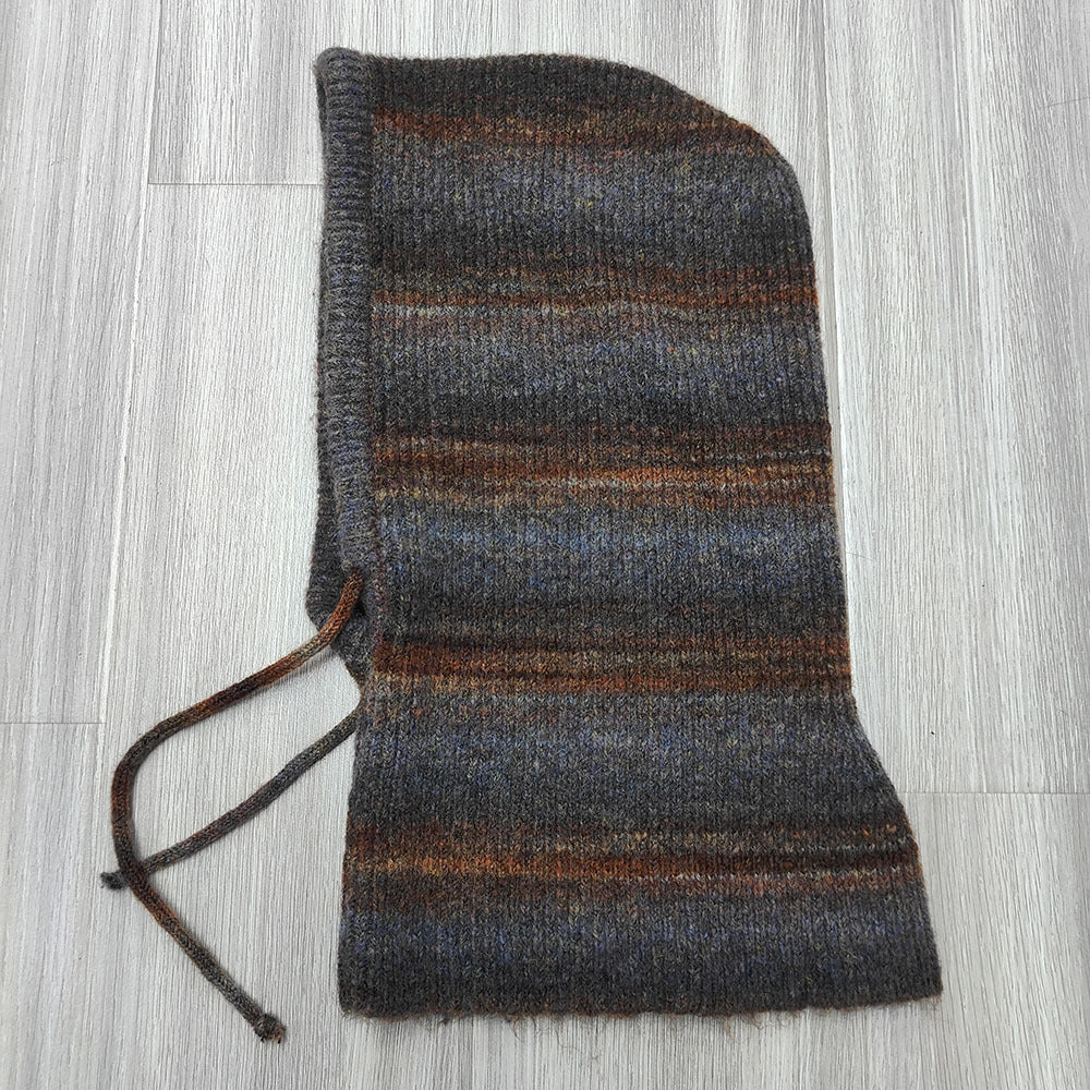 Vintage Striped Knitted Hooded Scarf Hat 6W6HAT702