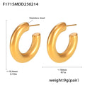 Minimalist Gold Plated C-Shape - DippedShop Wholesale - #5763