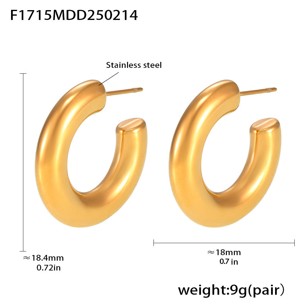Minimalist Gold Plated C-Shape - DippedShop Wholesale - #5763