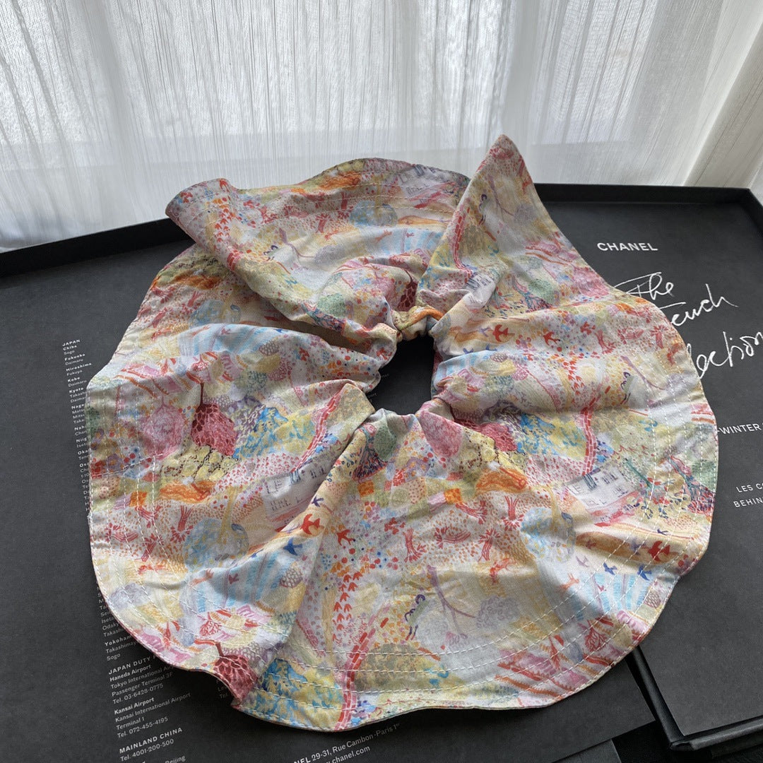 Floral Print Hair Scrunchie - DippedShop Wholesale - #9475