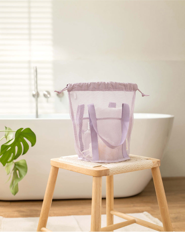 Mesh Foldable Hollow Out Drawstring Stroage Bag 8BW6BOB100L