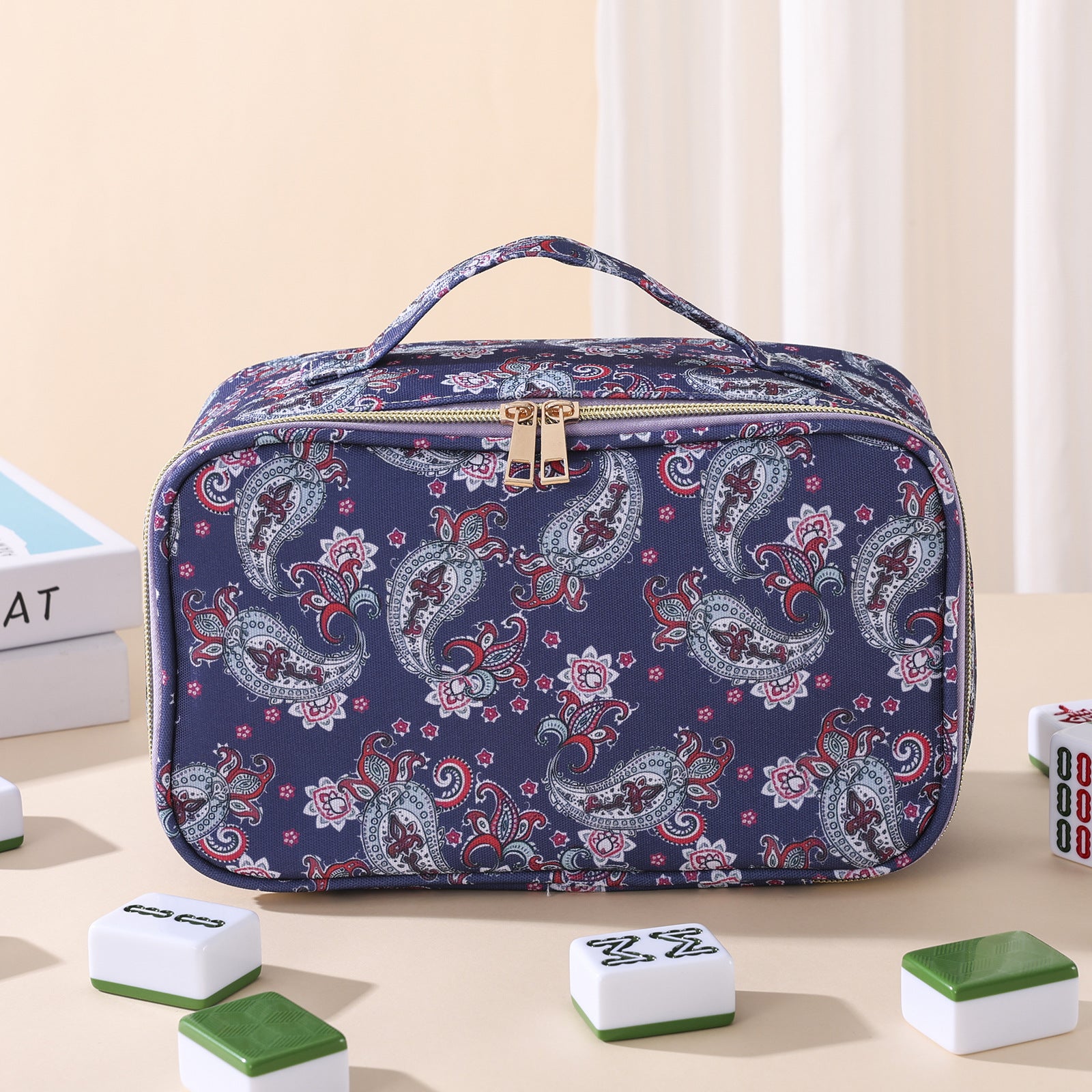 Vintage Floral Print Large Capacity Makeup Bag 6S10BOB1038