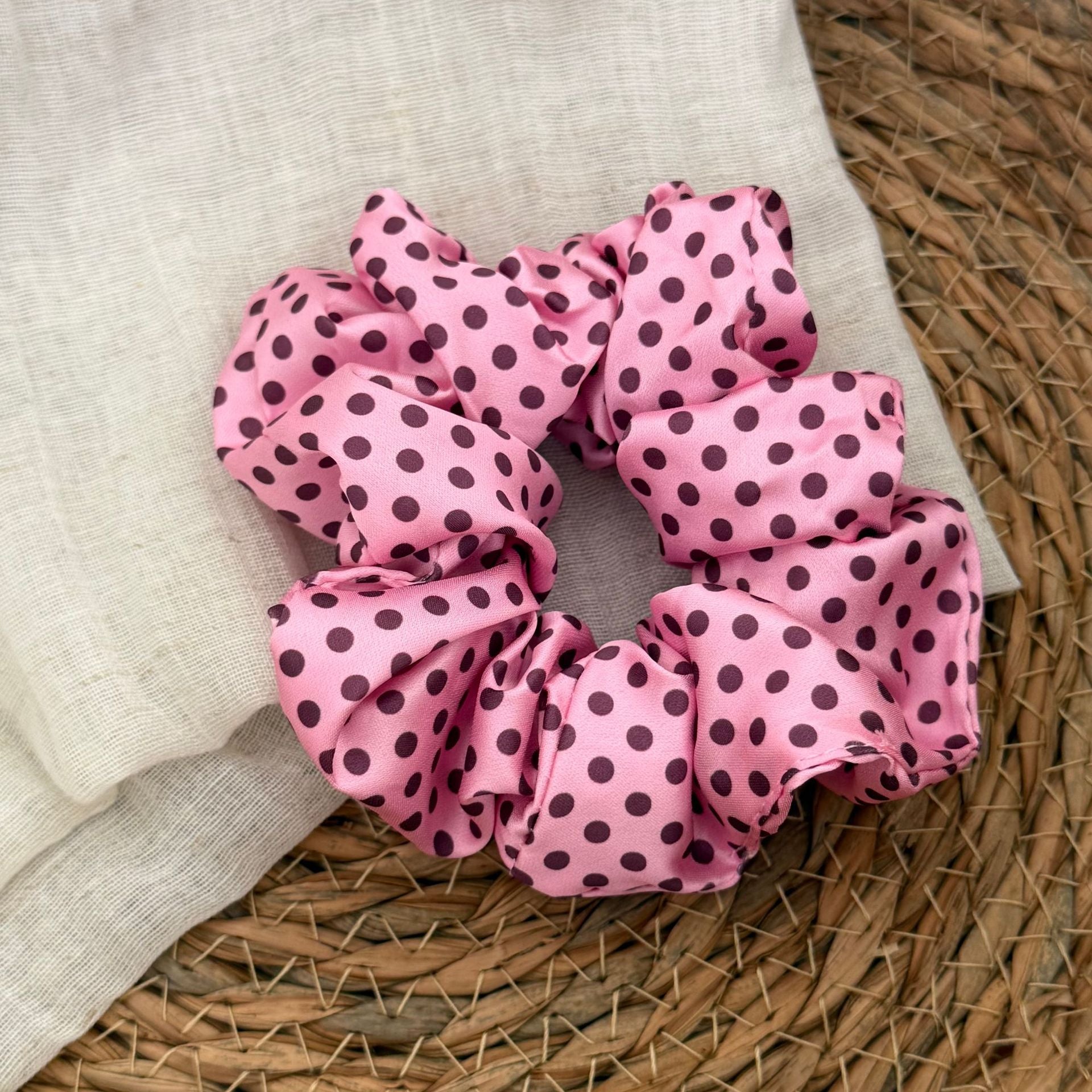 Vintage Polka Dots Print Elastic Scrunchies 6W6HSR335