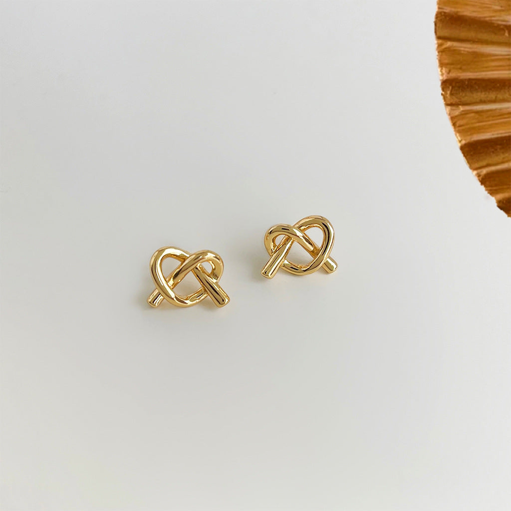 Minimalist Gold Knot Studs - DippedShop Wholesale - #9747