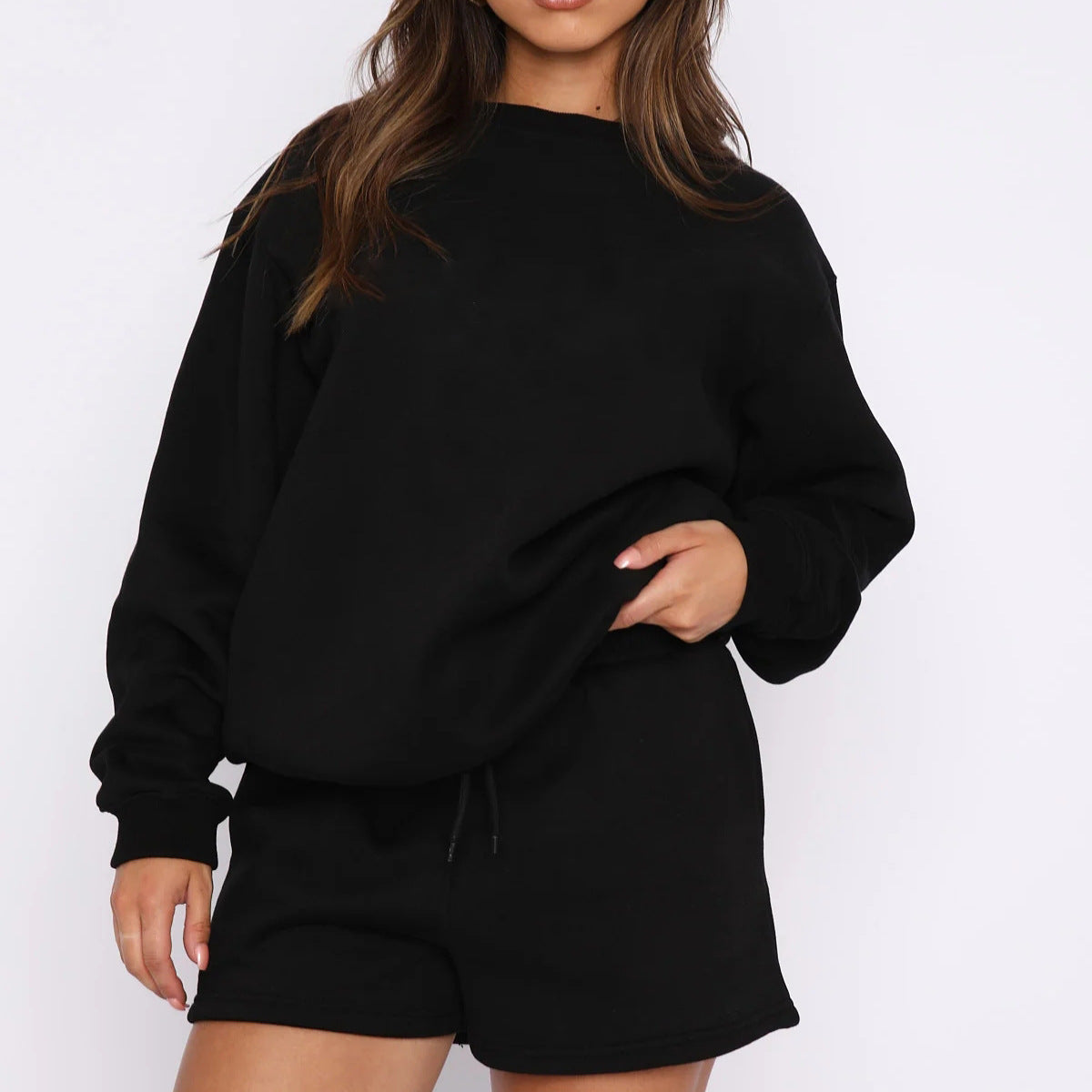 Solid Sweatshirt Short Set - DippedShop Wholesale - #9123